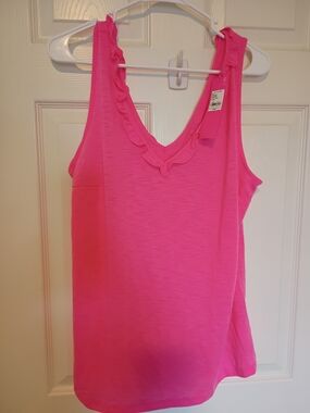 Lilly Pulitzer Gigi Ruffle Top In Roxie Pink NWT XL